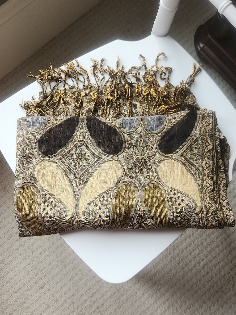 Gold and Brown Cadhmere Scarf